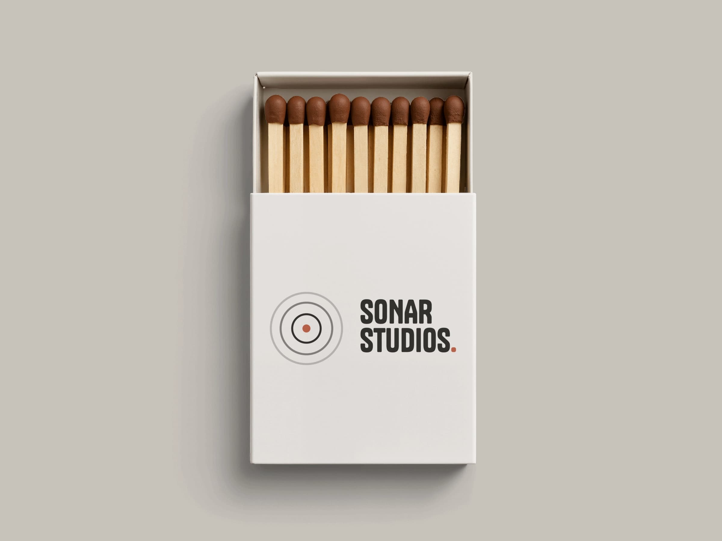 Zündholzschachtel mit der Marke Sonar Studios