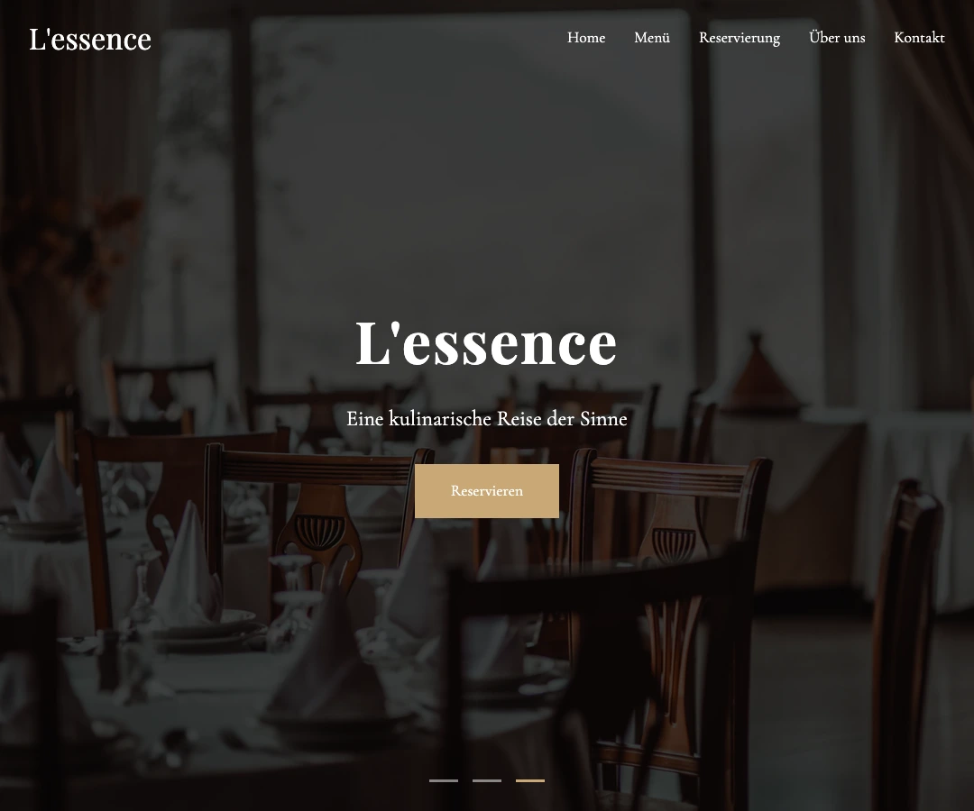 L'essence Restaurant Website