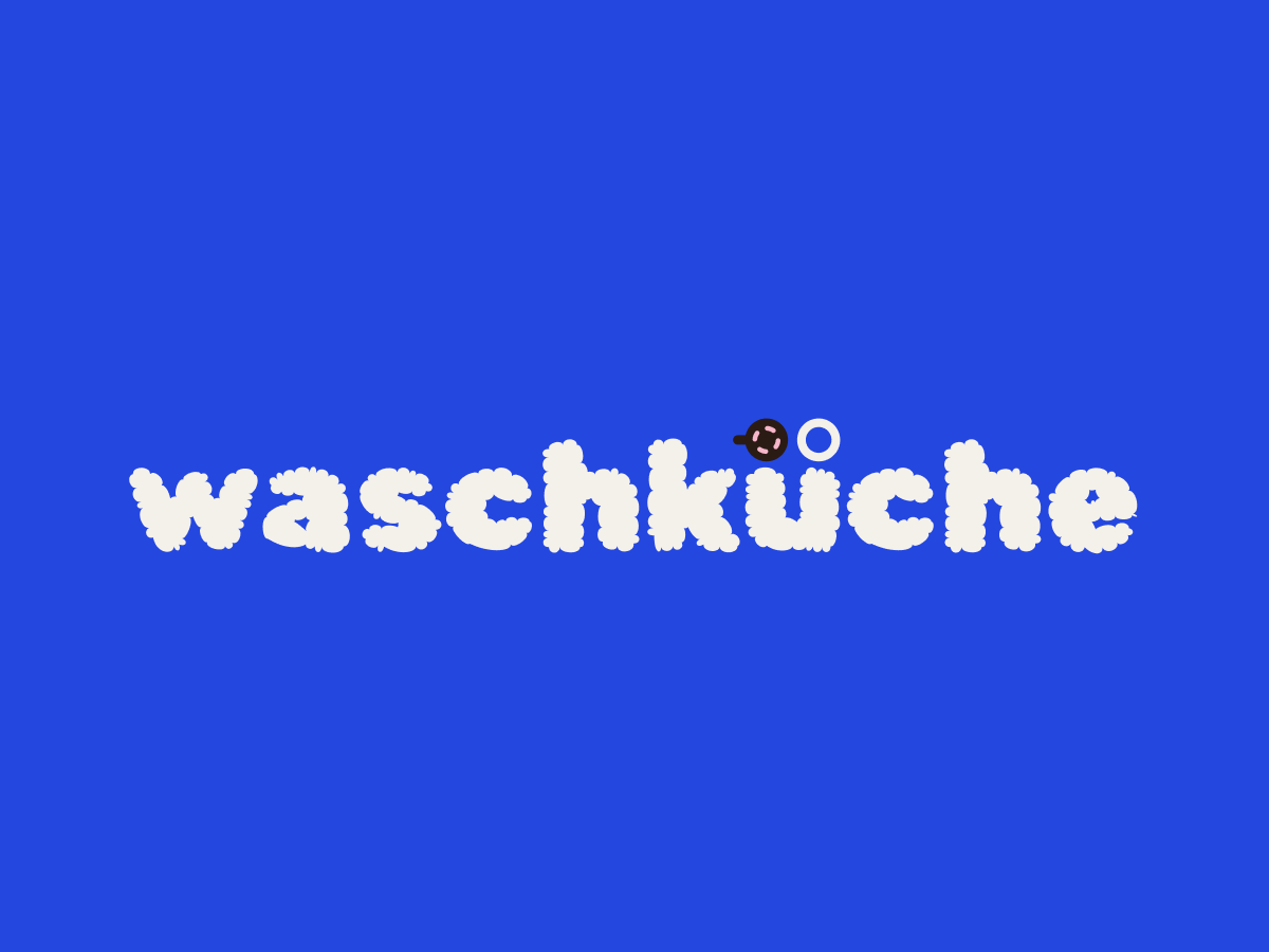 Waschküche-Marke auf Laugenblau